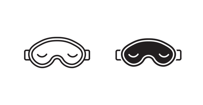 Eye mask icon vector design illustrations. line and solid styles