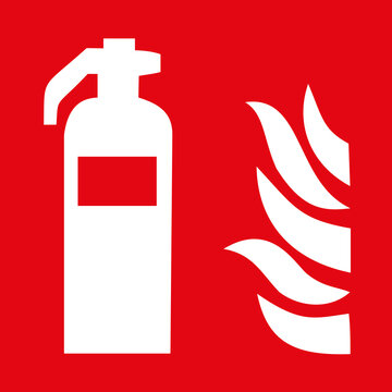 Ic&ocirc;ne extincteur d'incendie panneau rouge
