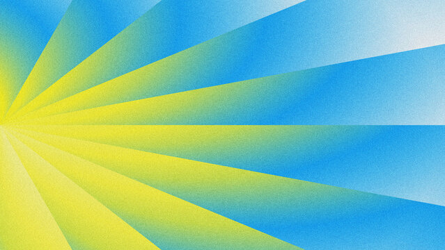 Abstract radial burst background with grainy texture, featuring smooth color transitions from yellow to green to blue.