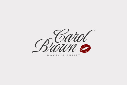 Red Lips Logo Design Collection for Makeup Artists and PMU