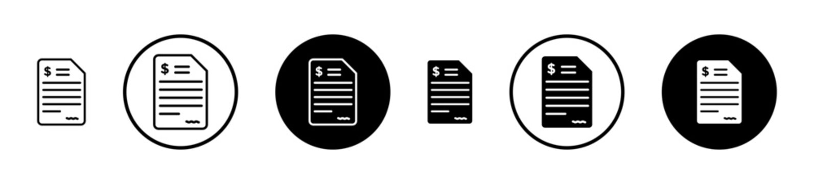 File invoice icon filled flat and line versions