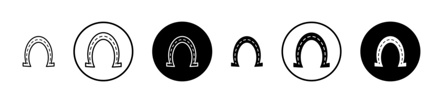 Horseshoe icon filled flat and line versions