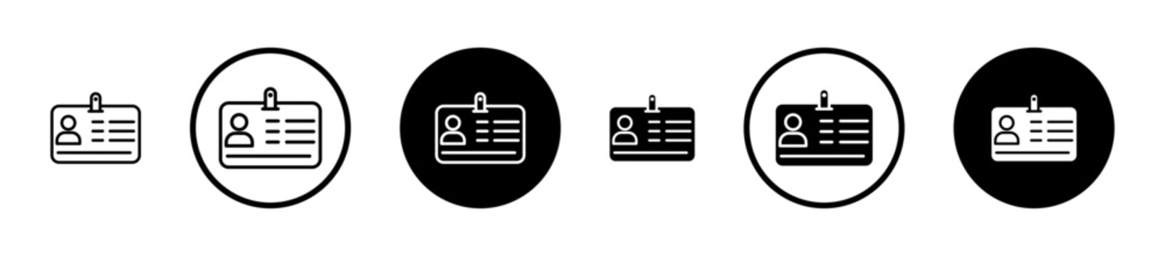 ID badge icon filled flat and line versions
