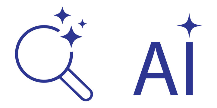AI generate button vector illustration with star logo, command prompt icon. Search icon featuring magic sparkle star symbols. eps 10