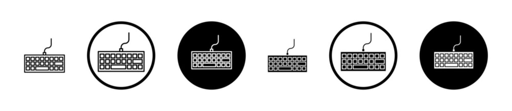 Keyboard icon filled flat and line versions