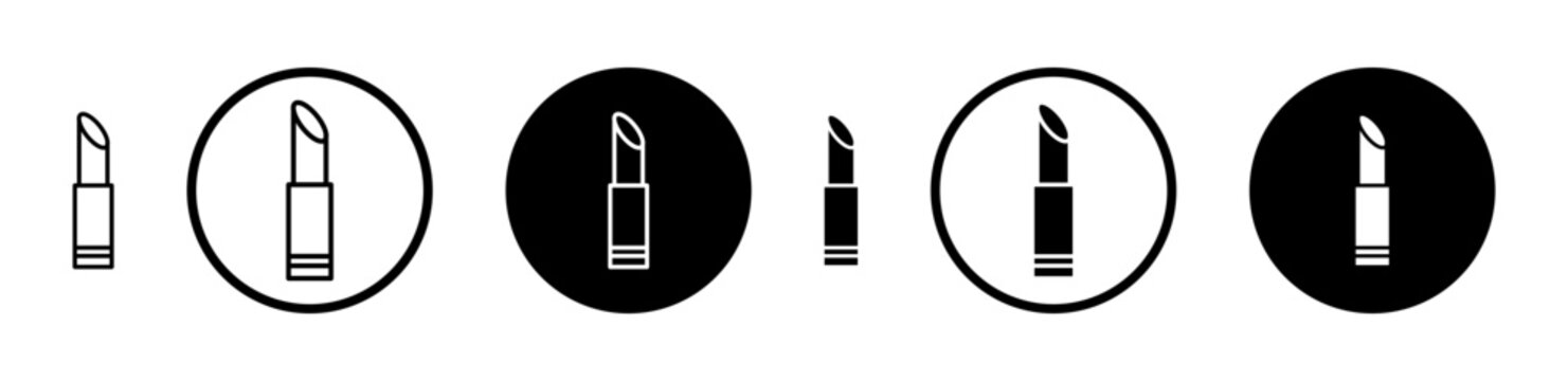 Lipstick icon filled flat and line versions