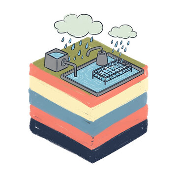 Soil Layers Water Infiltration Diagram.