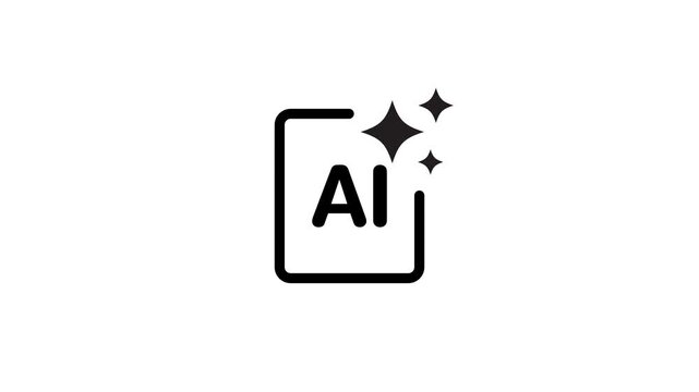 Clean and modern AI design icon animation isolated on white background