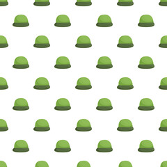 Obraz premium Green military helmets creating a seamless pattern against a white background