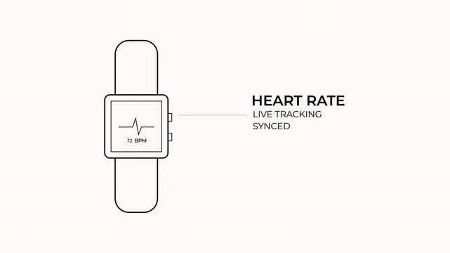 Smartwatch UI Animation for Live Heart Rate Monitoring