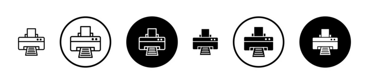 Print icon filled flat and line versions