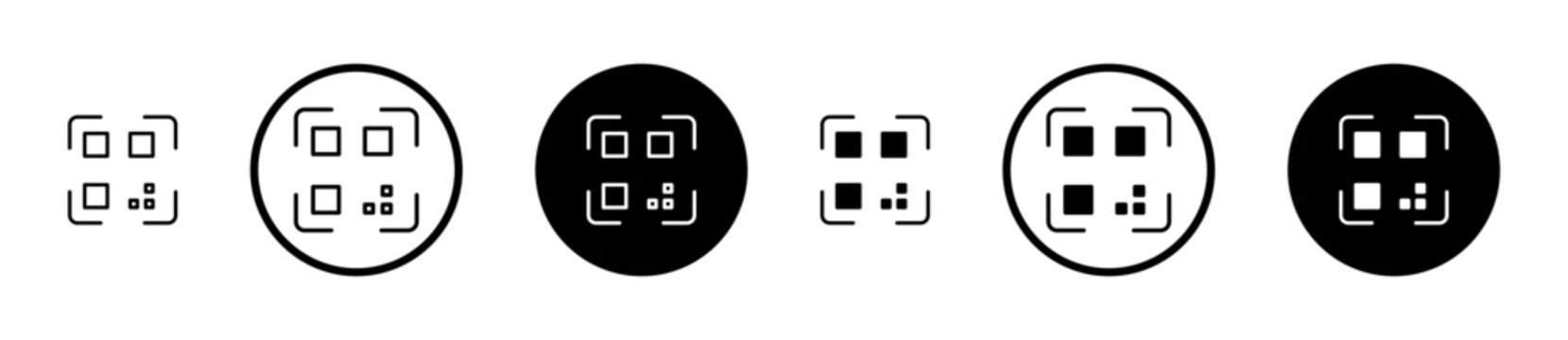 Qrcode icon filled flat and line versions