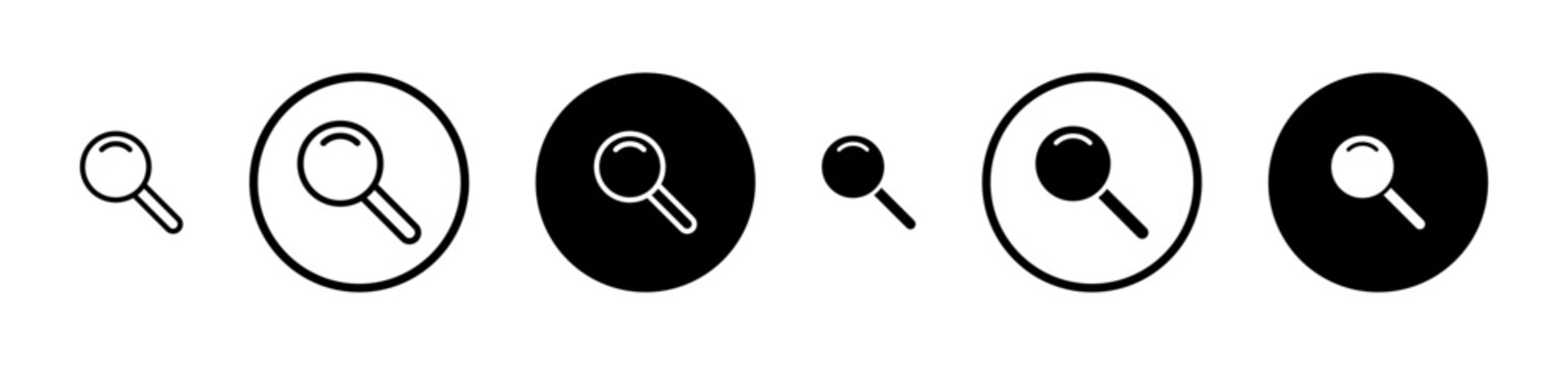 Search icon filled flat and line versions