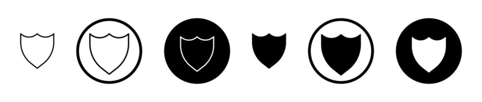 Shield interrogation icon filled flat and line versions