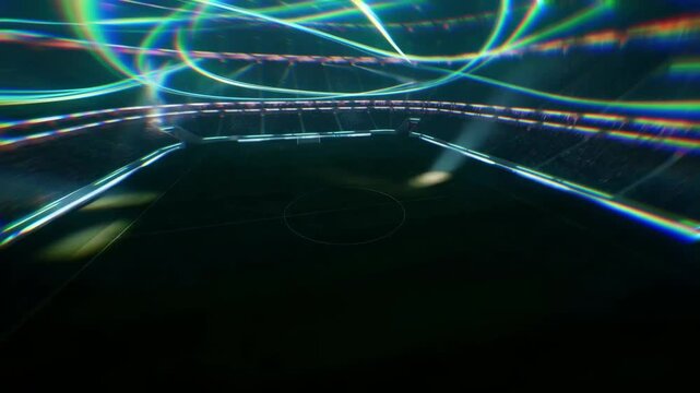 Futuristic Football Stadium Intro With Neon Light Trails and Cinematic Soccer Arena Motion Graphics for Sports Logo Reveal Animation