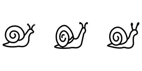 snail outline or line icon design bundle. © PANKAJ