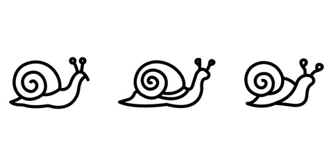 snail outline or line icon design bundle. © PANKAJ