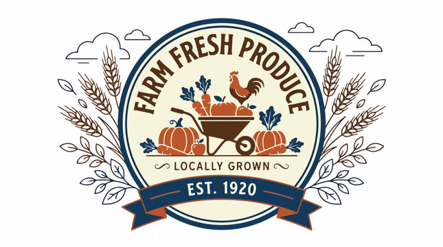 Farm Fresh Produce Logo Illustration 3.