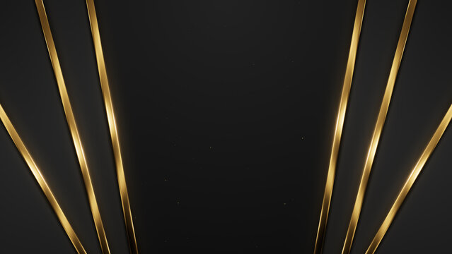 Premium Dark Abstract Stage Template with Metallic Gold Ray Lines Awards Trailer Titles Cinematic Openers Intro