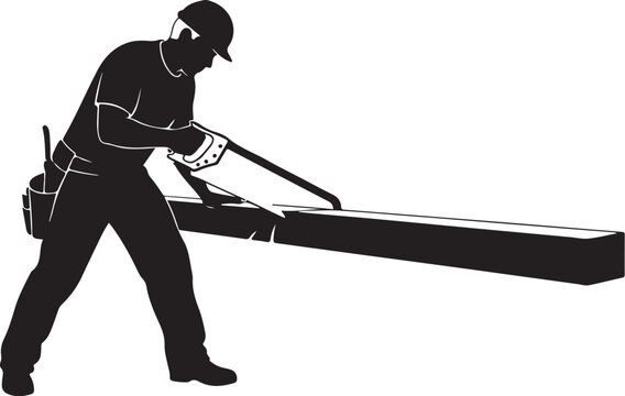 Man in silhouette using a pry bar to lift a heavy beam black