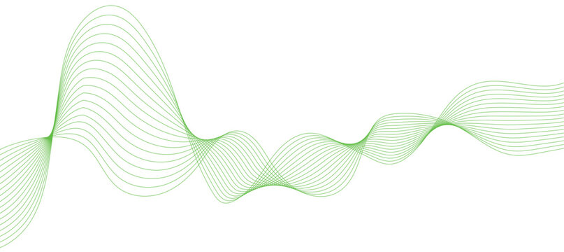 Green wave, abstract background, wavy lines, vector graphics, modern design element