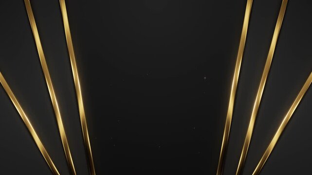 Premium Dark Abstract Stage Template with Metallic Gold Ray Lines Awards Trailer Titles Cinematic Openers Intro Loop