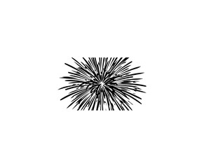 Naklejka premium Geometric burst, abstract explosion, black lines, dynamic shape, vector graphic