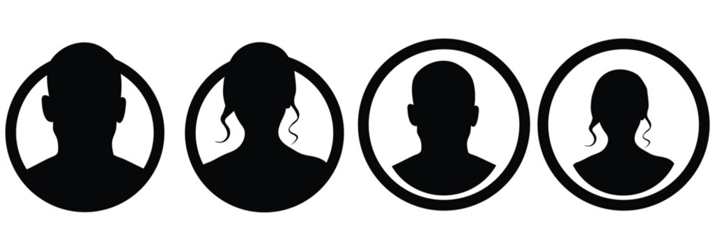 User profile avatar icon set. Concept for user profile display, corporate directory and web account registration. Vector illustration.