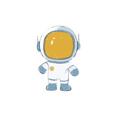 Obraz premium cute cartoon astronaut with yellow visor.