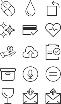 Minimalist Line Icon Set for Web and Business UI
