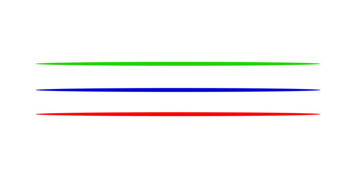 Colorful green blue and red lines on a transparent background