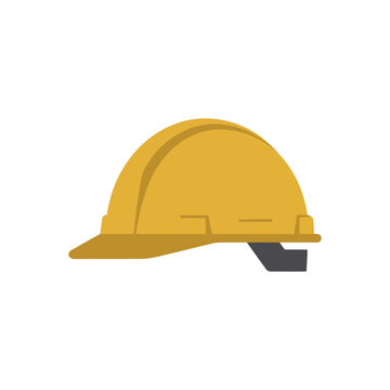 Yellow hard hat, a safety helmet used in construction sites and industrial environments to protect workers' heads from falling objects or impacts