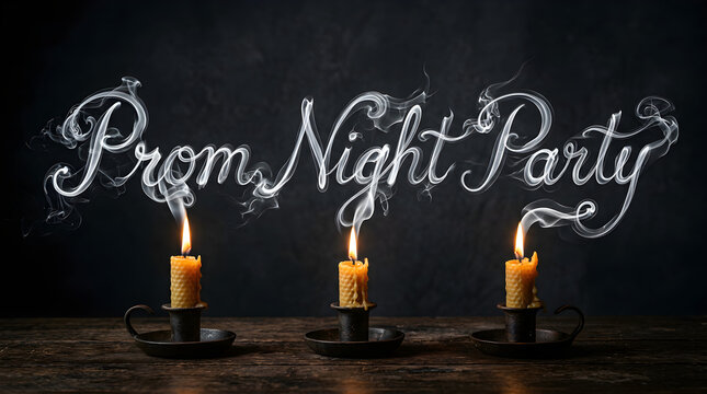 Proud night party sign with candles