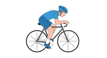 Fototapeta premium Cyclist riding a bicycle quickly outdoors.