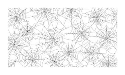 Fototapeta premium Black spiderwebs pattern white halloween