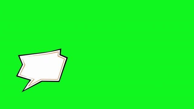 4K Comic Speech Bubble Pop Up Animation on Green Screen