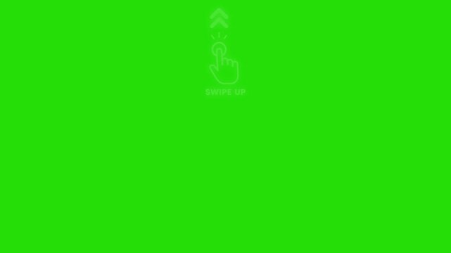 Touch Swipe Up Interface Animation on Green Screen in 4K
