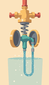 Backflow preventer double check valve assembly cross section