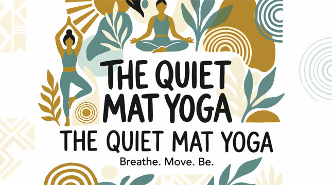 Yoga Mat with Woman in Balance.