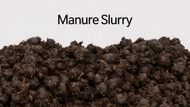 Manure slurry pile for fertilizer or soil amendment  natural organic material for gardening and agriculture uses