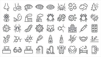 Fototapeta premium A Comprehensive Classification of Allergenic Triggers, Environmental Pollutants, and Pathogenic Microorganisms affecting Human Health.
