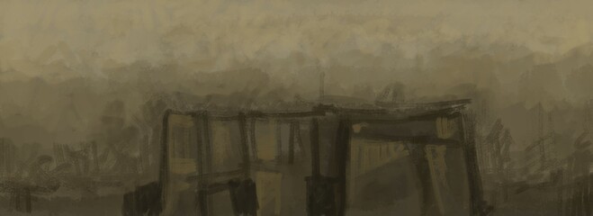 Abstract image for printing - digital painting. The picture is painted by hand on a tablet. © neurostructure