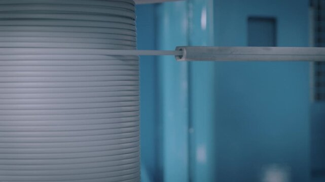 Cable winding machine - cable is being wound onto a reel