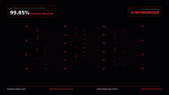 High-tech digital interface motion showcasing system performance and data accuracy with dynamic percentage indicators and futuristic design elements.