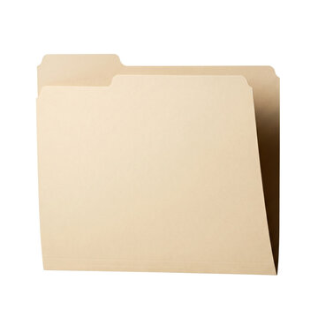 Blank manila folder on transparent background