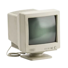 Fotobehang Vintage Vintage beige CRT computer monitor isolated on transparent background  © BTG