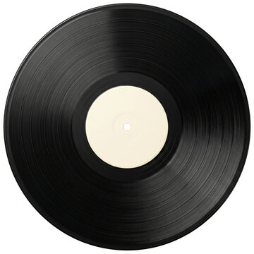 Blank vintage vinyl record isolated on transparent background