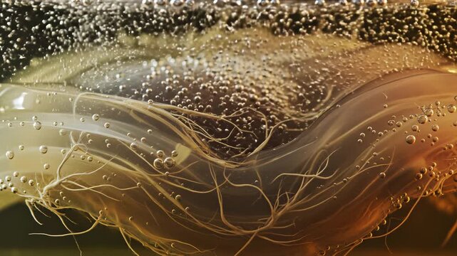 Abstract fluid with roots and bubbles perfect for UI/UX elements and digital motion graphics