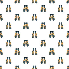 Scuba flippers creating a repeated background for swimming and underwater activities © nsit0108