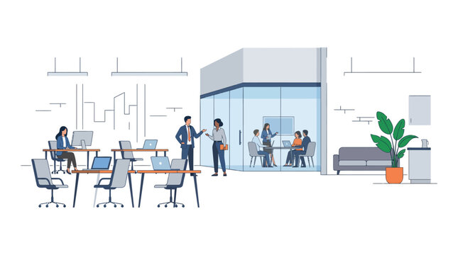 Business people in office space.